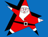 Dibujo Papa Noel en forma de estrella pintado por queyla