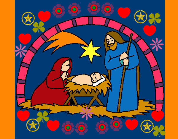 Dibujo Pesebre de navidad pintado por vamq2803