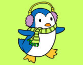 Dibujo Pingüino con bufanda pintado por jesuri
