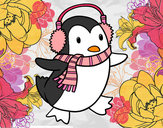 Dibujo Pingüino con bufanda pintado por julylove