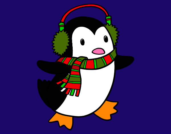 Dibujo Pingüino con bufanda pintado por yaranilove