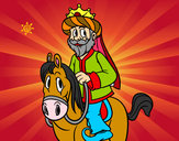 Dibujo Rey Gaspar a caballo pintado por IRIA_tere