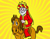 Dibujo Rey Gaspar a caballo pintado por nikolmaria