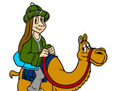 Dibujo Rey Melchor en camello pintado por cyntya 
