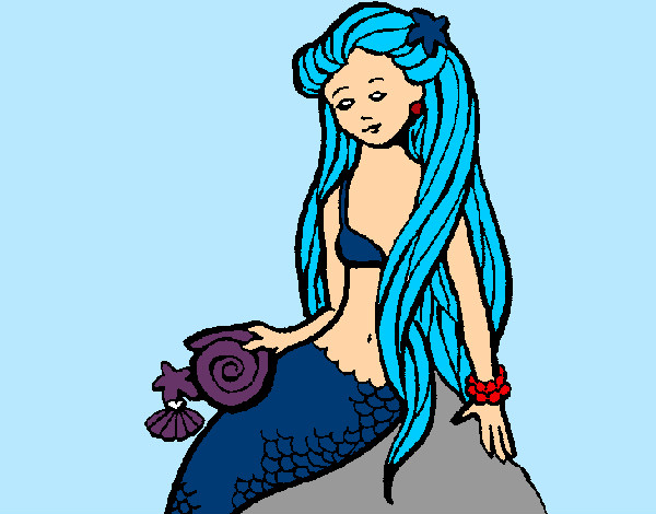Dibujo Sirena con caracola pintado por Danneliese
