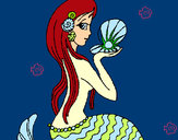 Dibujo Sirena y perla pintado por Tashaly 