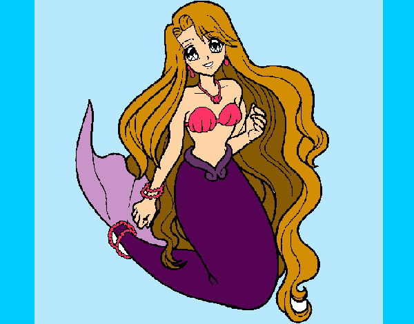 Dibujo Sirenita pintado por ydamar