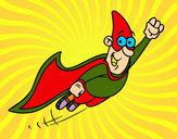 Dibujo Súper héroe volando pintado por eelii