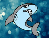 Dibujo Tiburón nadando pintado por JUAPIS