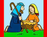 Dibujo Adoran al niño Jesús pintado por cata-888