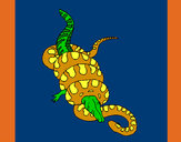 Dibujo Anaconda y caimán pintado por pingo