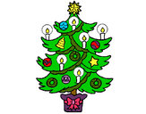 Dibujo Árbol de navidad con velas pintado por aruu