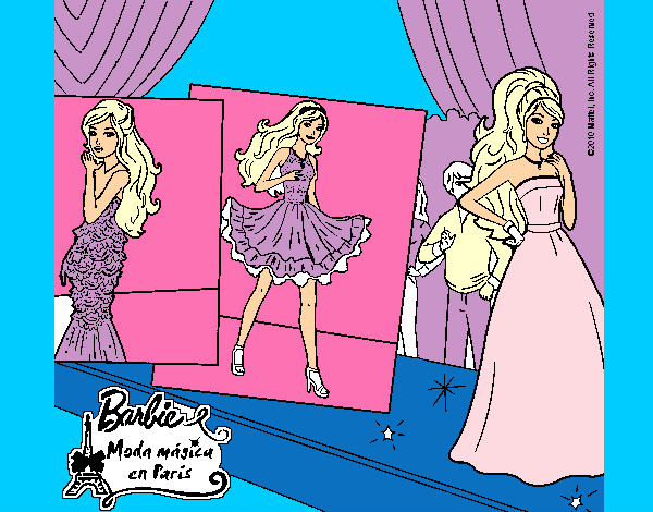 Dibujo Barbie, desfilando por la pasarela pintado por renaataa