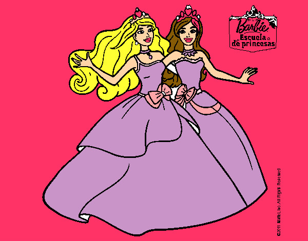 Dibujo Barbie y su amiga súper felices pintado por cynthikapa