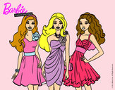 Dibujo Barbie y sus amigas vestidas de fiesta pintado por cynthikapa