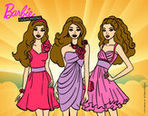 Dibujo Barbie y sus amigas vestidas de fiesta pintado por lmiriam89