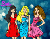 Dibujo Barbie y sus amigas vestidas de fiesta pintado por Roci_wapit