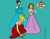 Dibujo Barbie y sus amigas vestidas de gala pintado por renaataa