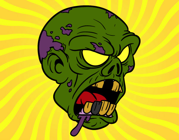 Dibujo Cabeza de zombi pintado por felipp