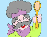 Dibujo Chef con bigote pintado por queyla