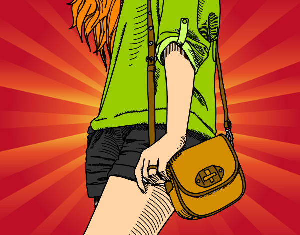 Dibujo Chica con bolso pintado por Linda_v
