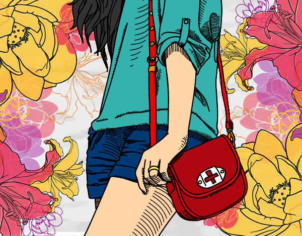 Dibujo Chica con bolso pintado por paola89