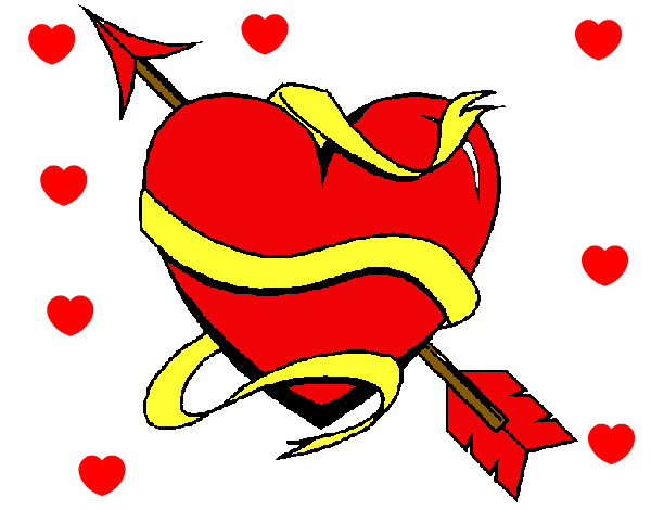Dibujo Corazón con flecha pintado por sofiapoble