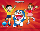 Dibujo Doraemon y amigos pintado por mentyn