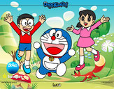 Dibujo Doraemon y amigos pintado por Migui777