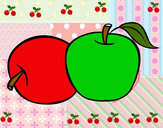 Dibujo Dos manzanas pintado por ISAANGELES