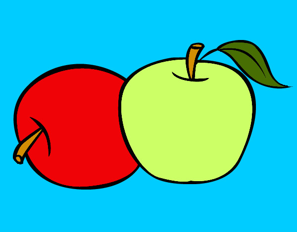 Dibujo Dos manzanas pintado por Tinita_27