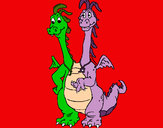 Dibujo Dragón con 2 cabezas pintado por federicci