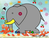 Dibujo Elefante grande pintado por santi5