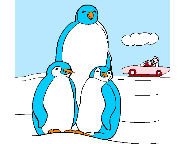 Dibujo Familia pingüino pintado por crisyser