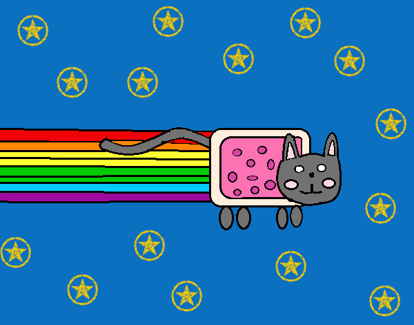 Dibujo Gato arcoíris pintado por LeilaKitty