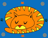 Dibujo Gato durmiendo pintado por pingo