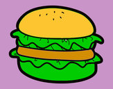 Dibujo Hamburguesa con lechuga pintado por saul_2