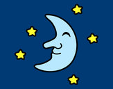 Dibujo Luna con estrellas pintado por jojavi