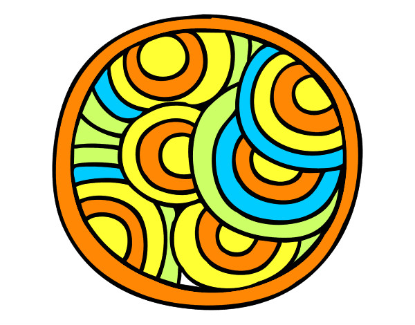 Dibujo Mandala circular pintado por claromaris