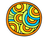 Dibujo Mandala circular pintado por claromaris