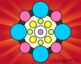 Dibujo Mandala con redondas pintado por jojavi