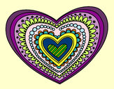 Dibujo Mandala corazón pintado por emaema