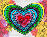 Dibujo Mandala corazón pintado por kaipi
