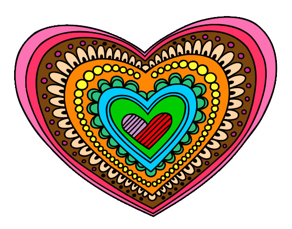 Dibujo Mandala corazón pintado por ranatiana