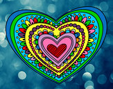 Dibujo Mandala corazón pintado por roxsy