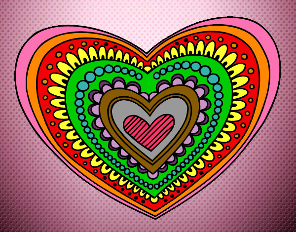 Dibujo Mandala corazón pintado por SOFI1234