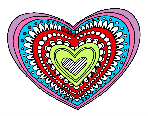 Dibujo Mandala corazón pintado por sthefania