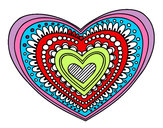 Dibujo Mandala corazón pintado por sthefania