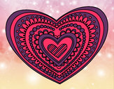 Dibujo Mandala corazón pintado por wenndooo
