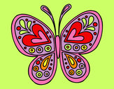 Dibujo Mandala mariposa pintado por claromaris